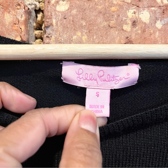 Lilly Pulitzer Helena Dress 100% Merino Wool Black Size Small - Picture 6 of 9